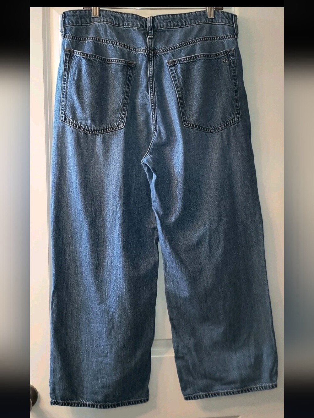 rag & bone Lori Mid-Rise Crop Wide-Leg Jeans Medium Wash Size 32 - Picture 3 of 5